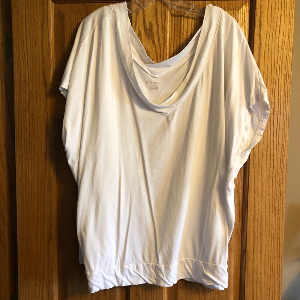 White double v t-shirt